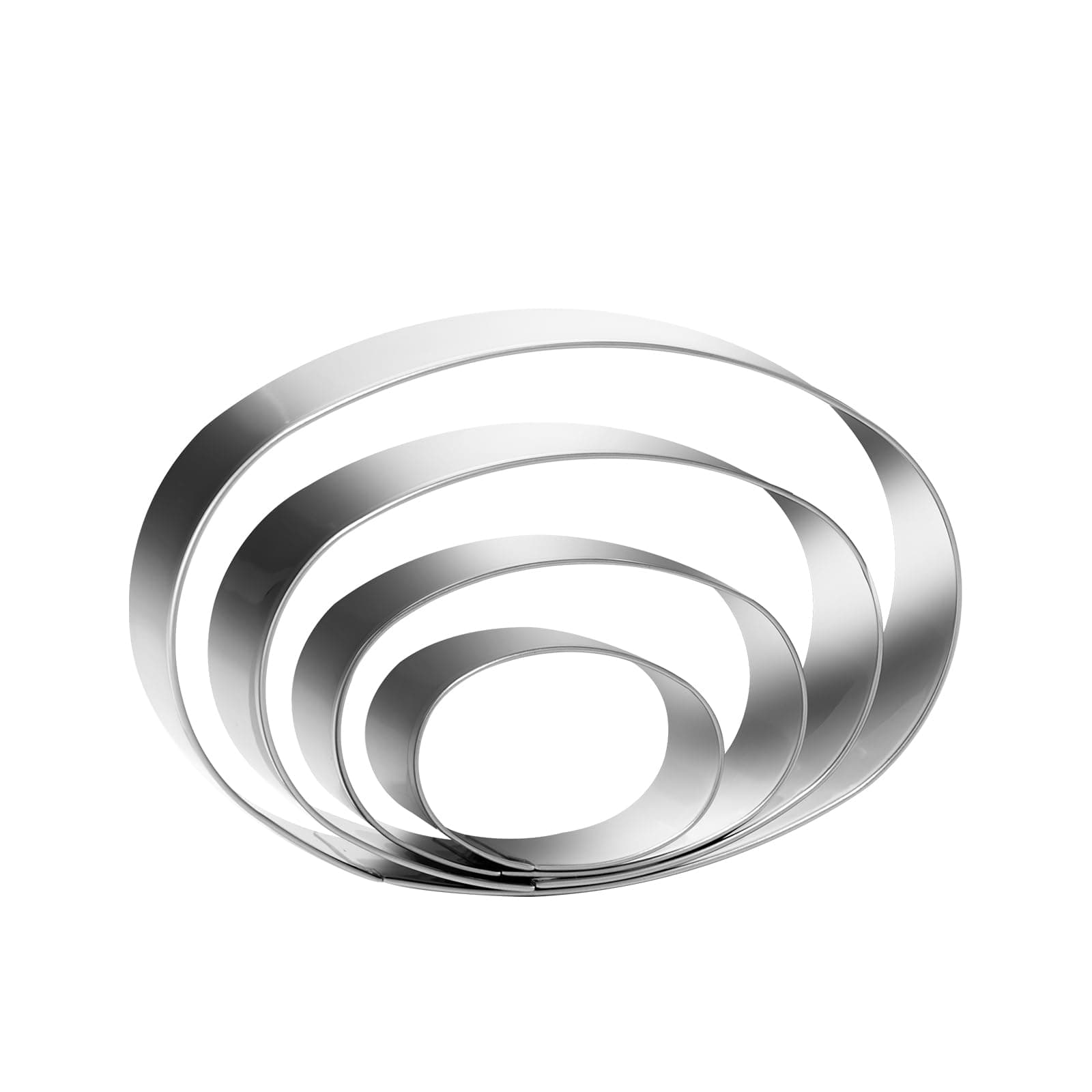 Oval Cookie Cutter Set Large - 5 Inch, 4 Inch, 3 Inch, 2 Inch - Geometric Cookie Cutters Shapes Molds - Stainless Steel Homemade Oval Biscuit Treats Cutter…