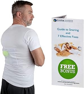 Stop Snoring T-Shirt - Most Comfortable Snoring Aid. Health Expert Recommended for Back Snorers! Eliminates Snoring by adjusting your sleeping position. INCLUDED: Guide to Snoring Ebook