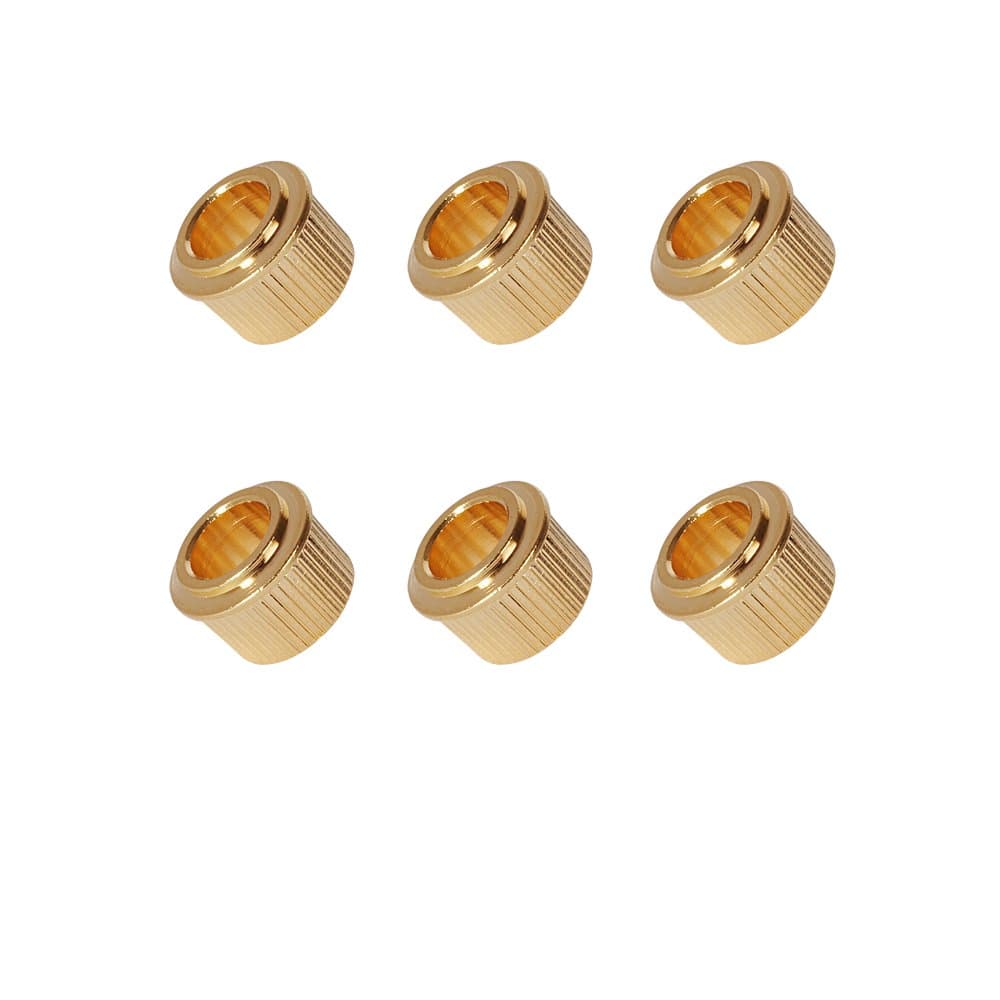 3/8" Conversion Guitar Tuner Bushing, Round, Gold, Set of 6