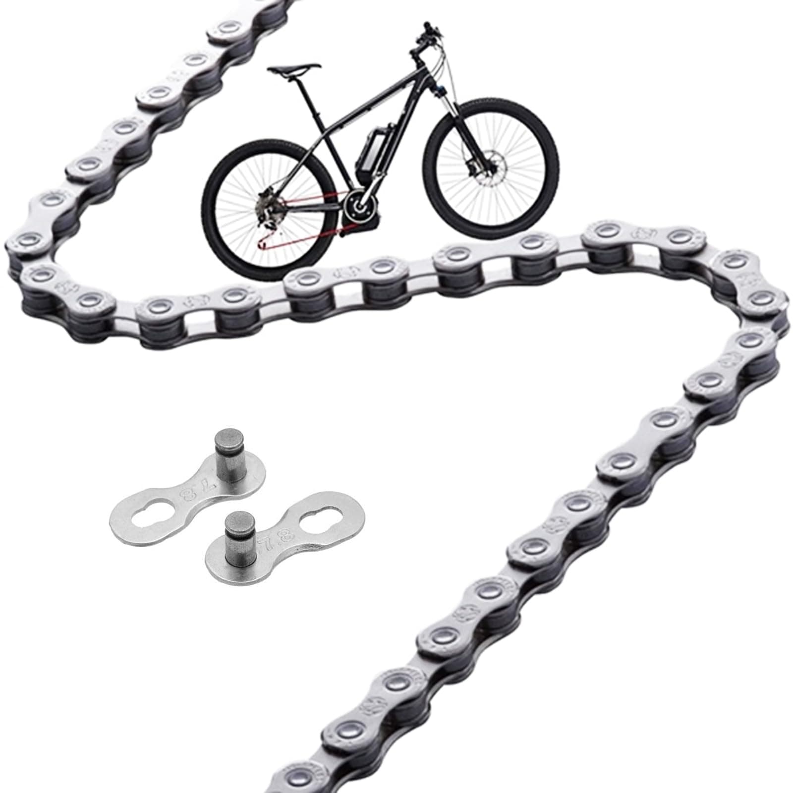 12 Speed Ebike Chain Anti-Rust E-Bike Chain Compatible with Bosch, BAFANG and Other 12 Speed Chain Driven eBike Systems, (136 Links, Included 1 Pair Missing Link)
