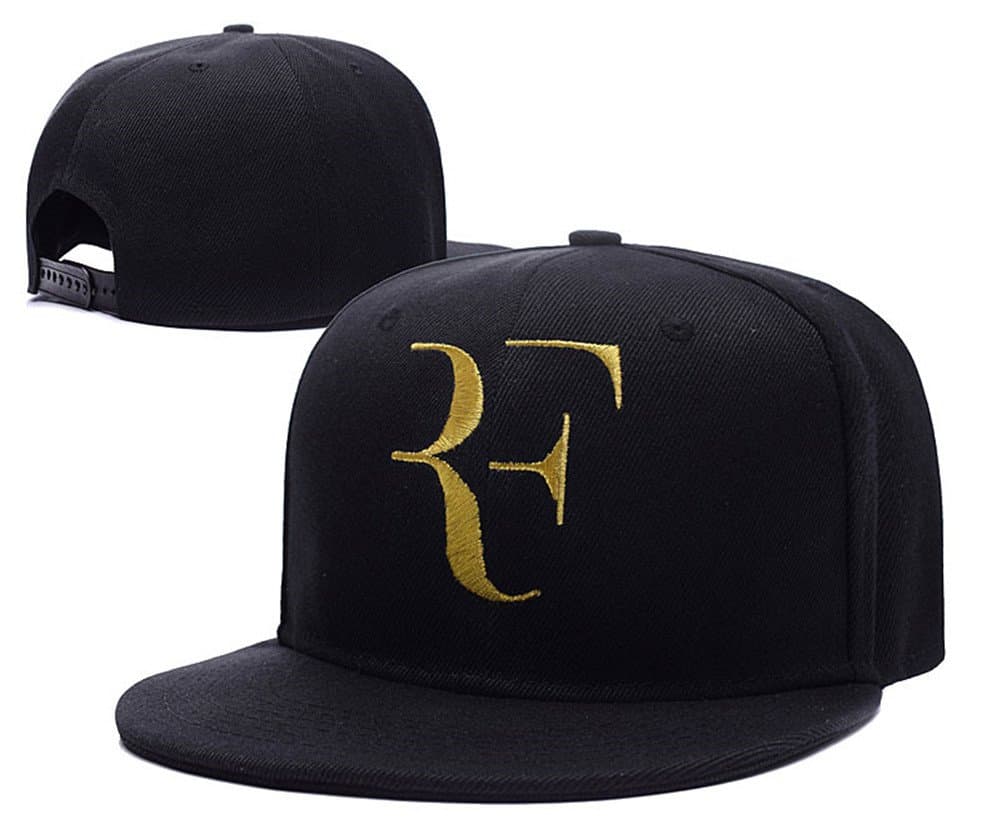 Roger Federer Logo Adjustable Snapback Caps Embroidery Hats Black