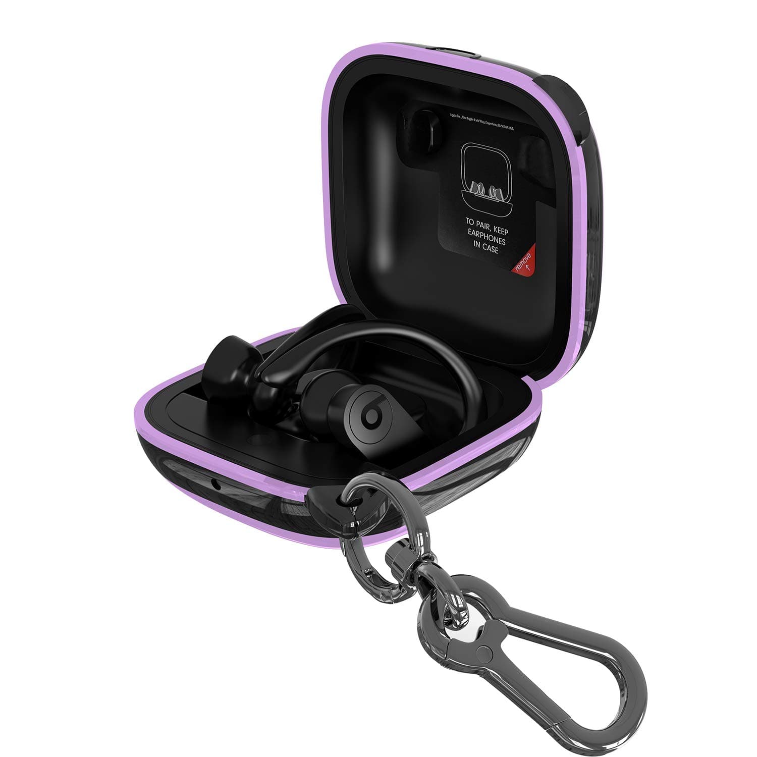 Cover Compatible with Powerbeats Pro Case,Full Protective Shockproof Anti-Slip Silicone Case for Beats Powerbeats Pro 2020 (Black Edge+Light Purple)