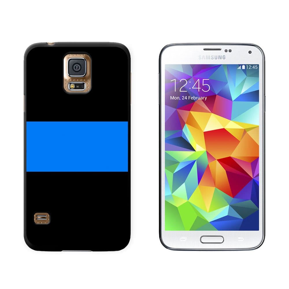 Thin Blue Line Police - Snap On Hard Protective Case for Samsung Galaxy S5 - Black