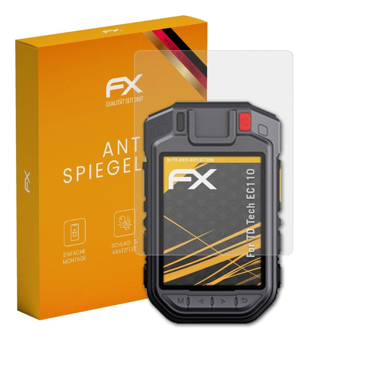 atFoliX Screen Protector compatible with TD Tech EC110 Screen Protection Film, anti-reflective and shock-absorbing FX Protector Film (3X)