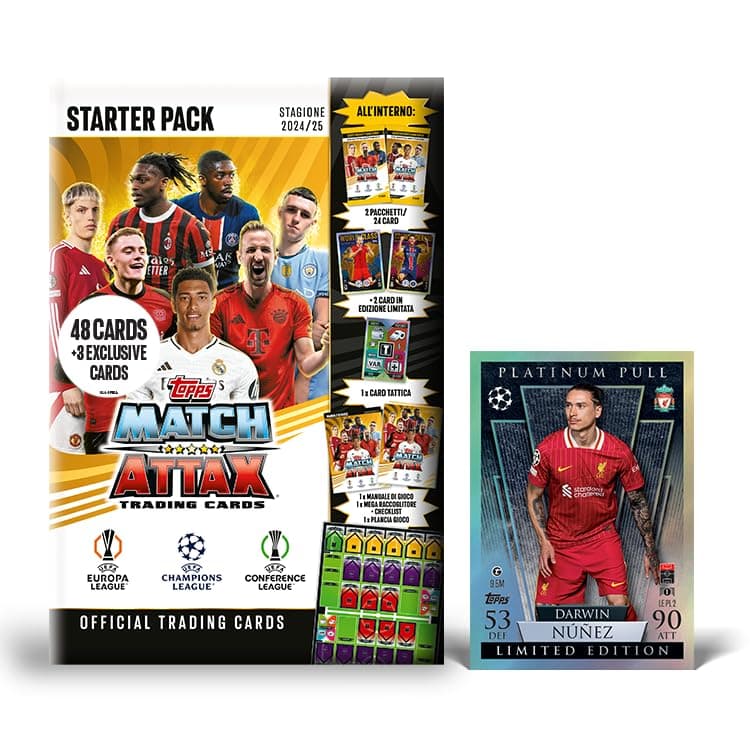 Match Attax 24/25 - Amazon Starter Pack Exclusive! 48 Match Attax cards including a guaranteed Platinum Pull LE and more! Kickstart your collection now!