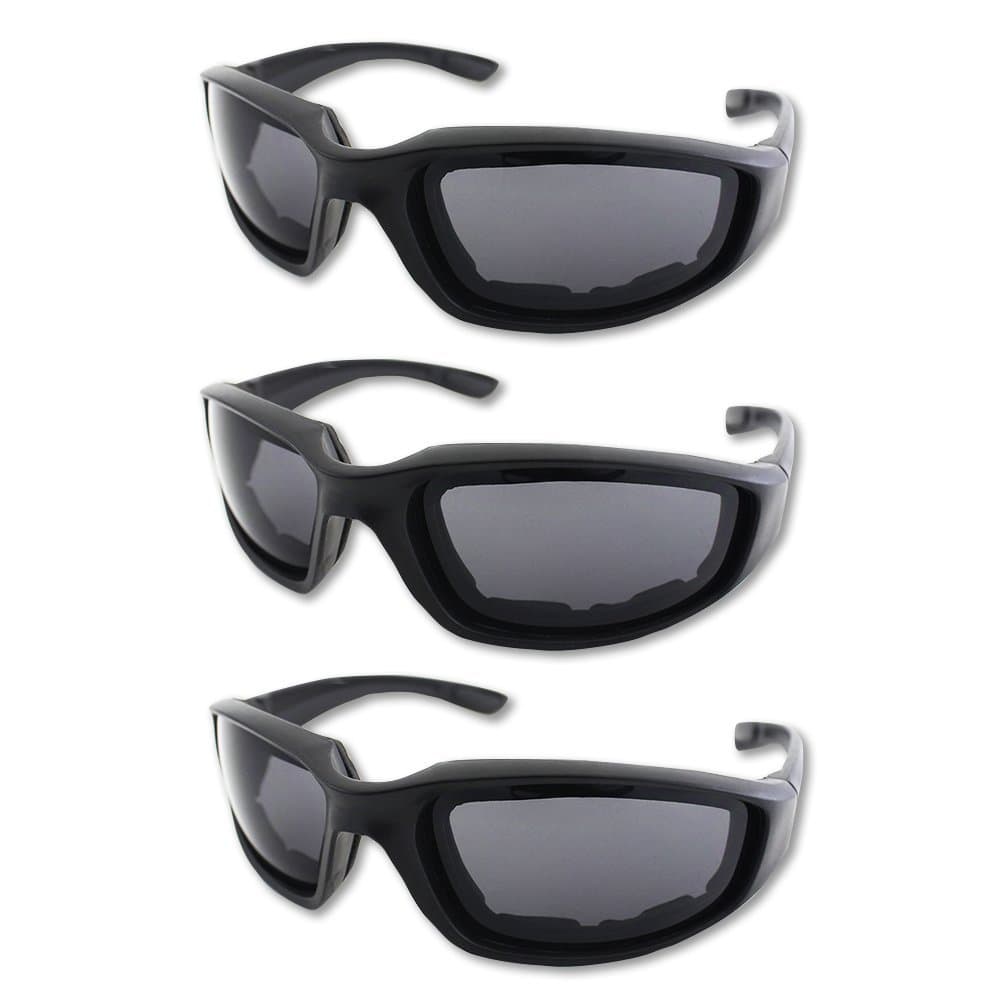 3 Pair Motorcycle Riding Glasses Padding Goggles UV Protection Dustproof Windproof Motorcycle Sunglasses for Outdoor Actives