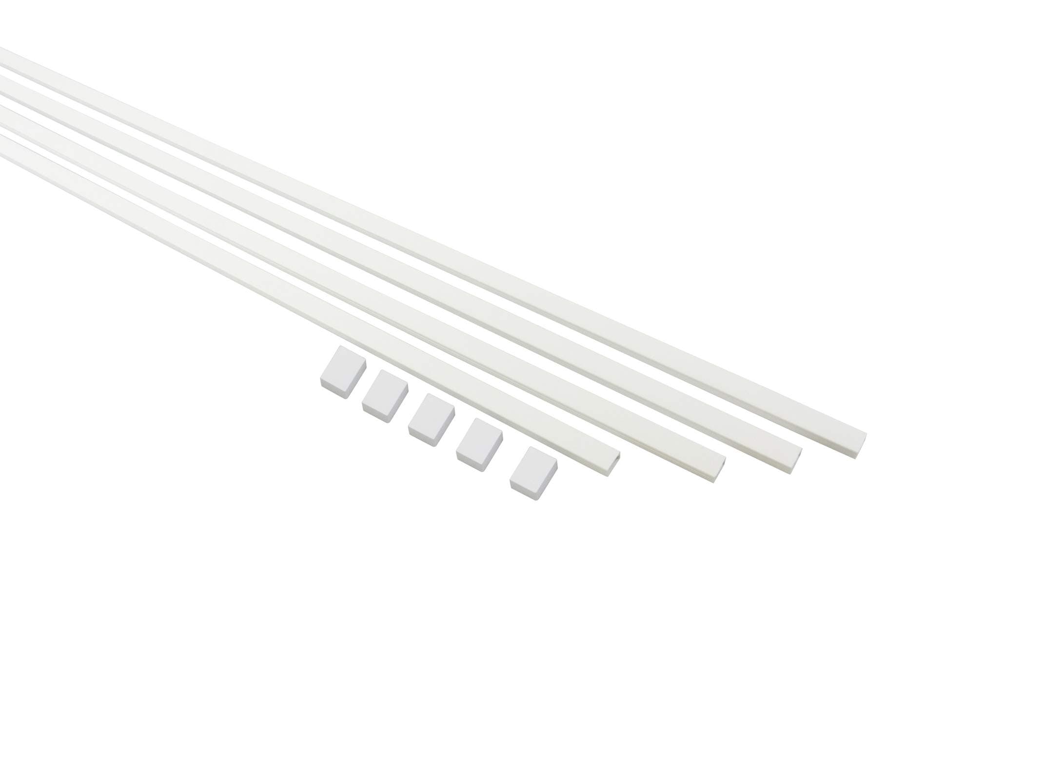 16 ft Cable Management Kit for Cord Concealing 0.78x0.39x48 in each strip -White