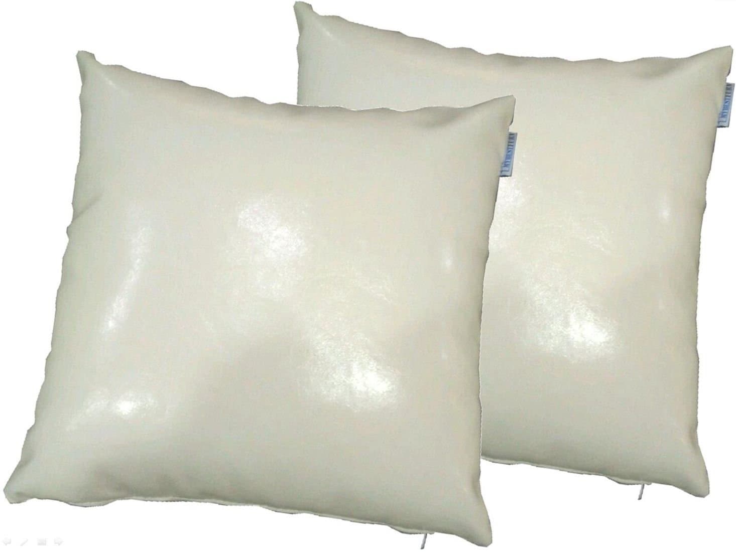 MYBESTFURN PU Leather Sofa Throw Pillows- White