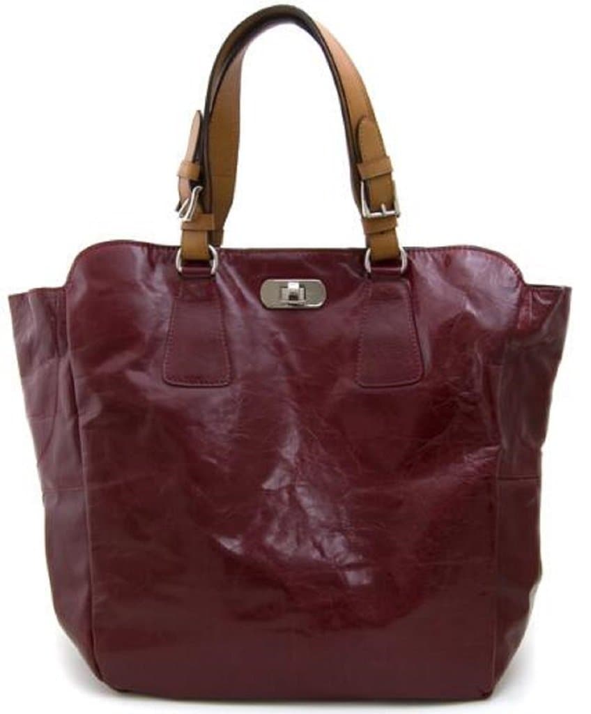 Lush Leather Double Buckle Turn Lock Tote