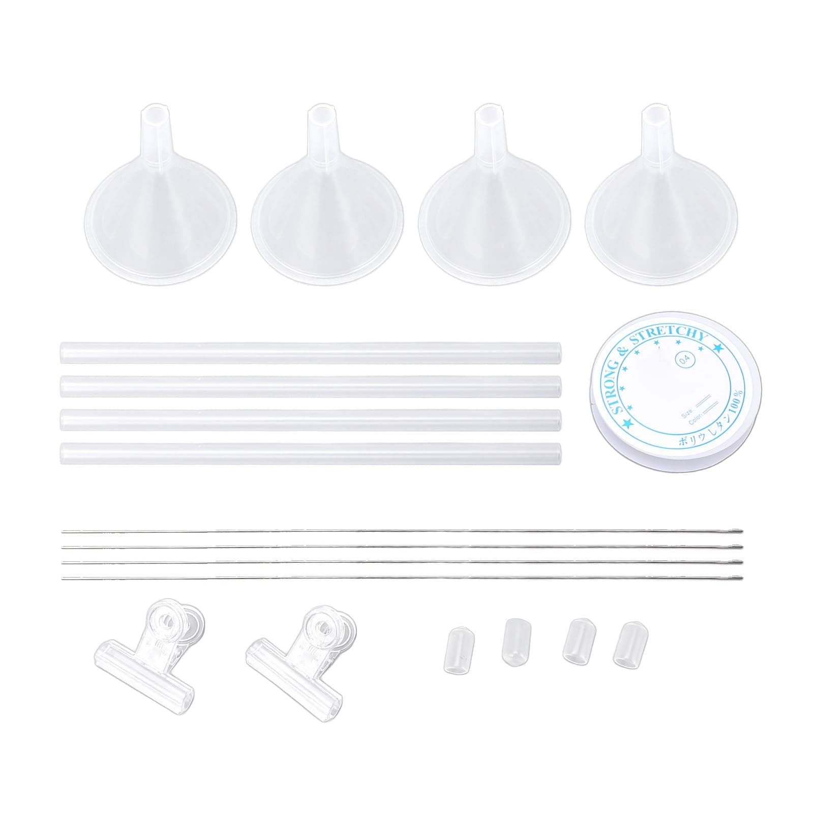 WIHFHGZ Beading Funnel Kit, Decorative Clay Bead Threading Tool, 4 Piece Set, Lightweight PVC - Accurate Bead Flow Control, Easy Operation for Jewelry Crafts Making (Four-Piece Set)