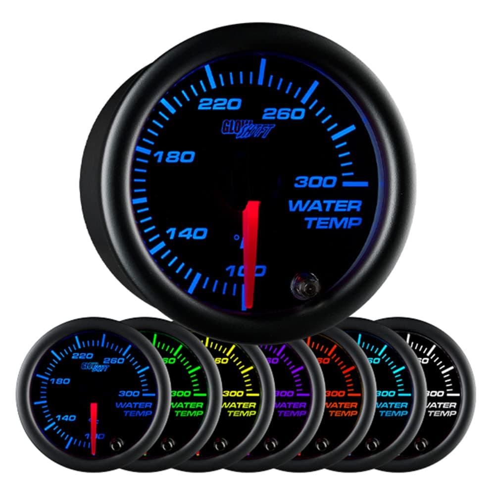 GlowShift Black 7 Color Water Temperature Gauge by GlowShift