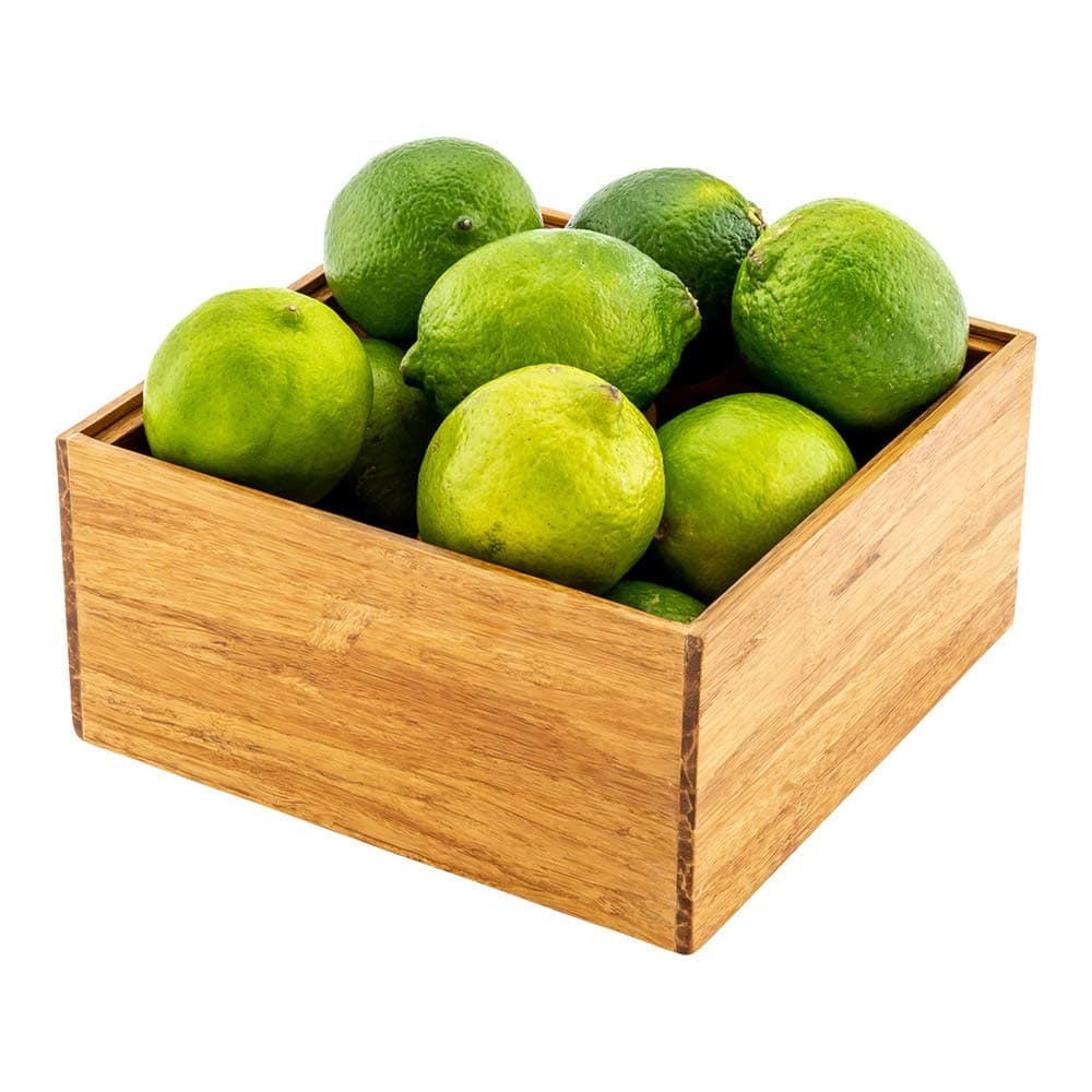 Eco Display Natural Bamboo Condiment Rack Deep Box - 6 1/2" x 6 1/2" x 3 1/4" - 1 count box - Restaurantware, Brown, Medium, Model Number: