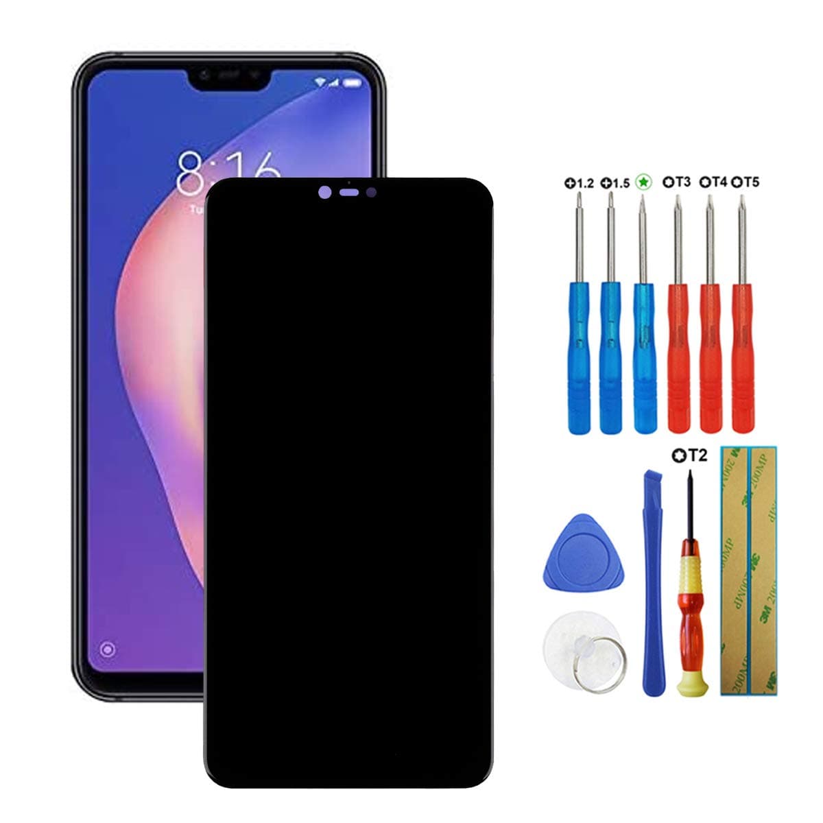 Shidai Replacement LCD Compatible with Xiaomi Mi 8 Lite Xiaomi Mi 8 Youth Mi 8X 6.26 LCD Touch Screen Display Assembly Black with Tools