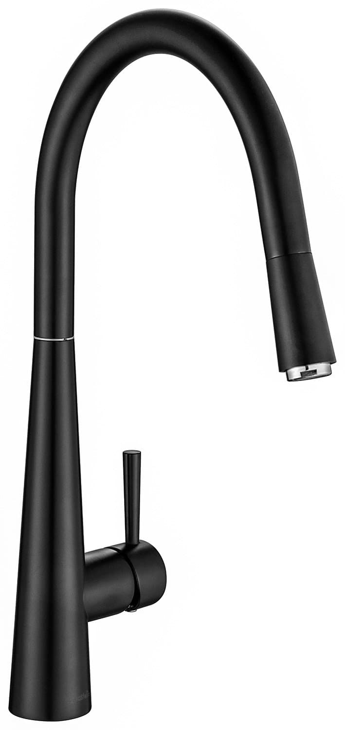AguaStella AS04MB Matte Black Pull Down Kitchen Sink Faucet Single Handle High Arc