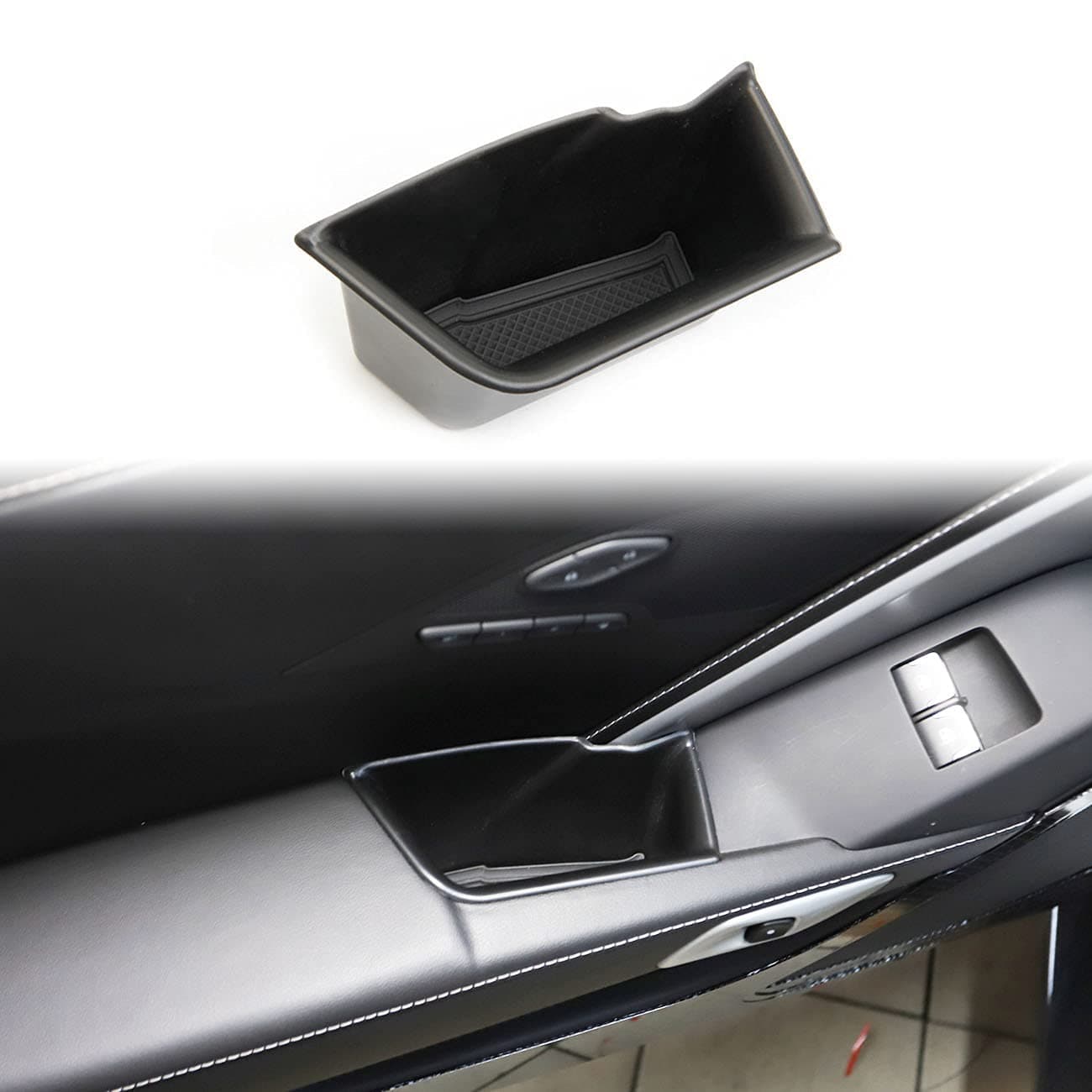 Korlot Inner Door armrest Storage Box Tray Compatible for C7 Corvette Stingray Chevrolet 2014-2019 /Z06/Grand Sport 2014+