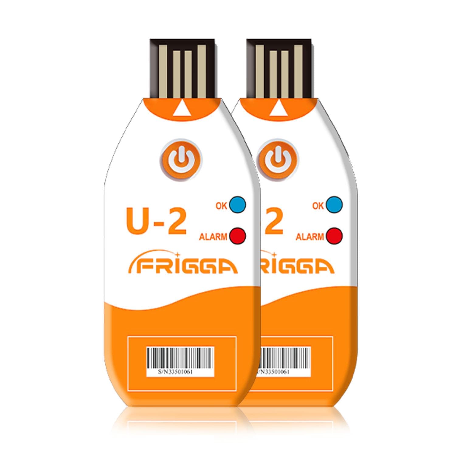 Frigga 2Pack 100 Days USB Temperature Data Logger Single Use Temperature Recorder High Accuracy Thermometer Monitor 14400 Points with PDF CSV Report, U2
