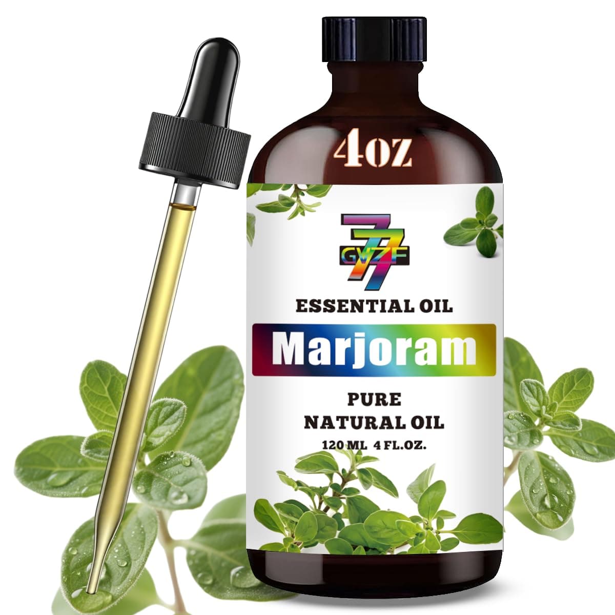 Marjoram Essential Oil - GV77ZF Marjoram Oils for Diffusers, Humidifiers, DIY Candles, Soap, Cleaning, Home, Office, Yoga, Massage, Gifts - 4 fl oz (120 ml)