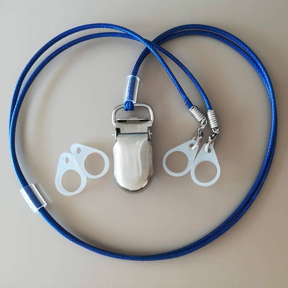 BTE Hearing Aids Clips Safty Protection Accessory w/Metal Clip (Navy Blue)