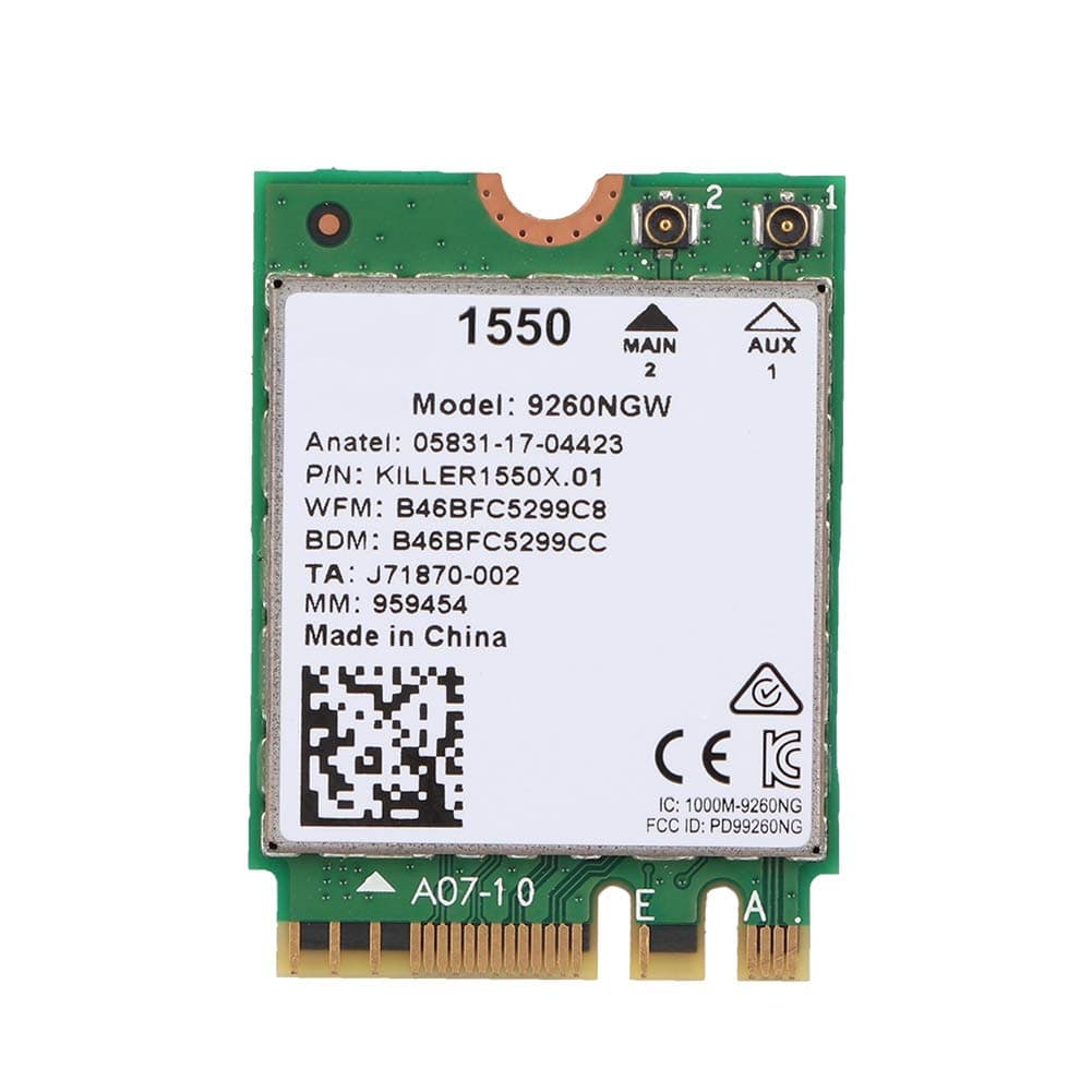 Wireless Network Card for Killer 1550AC for windows10 2.4 G & 300 MBPS /5 G & 1.73 Gbps with Bluetooth 5.0