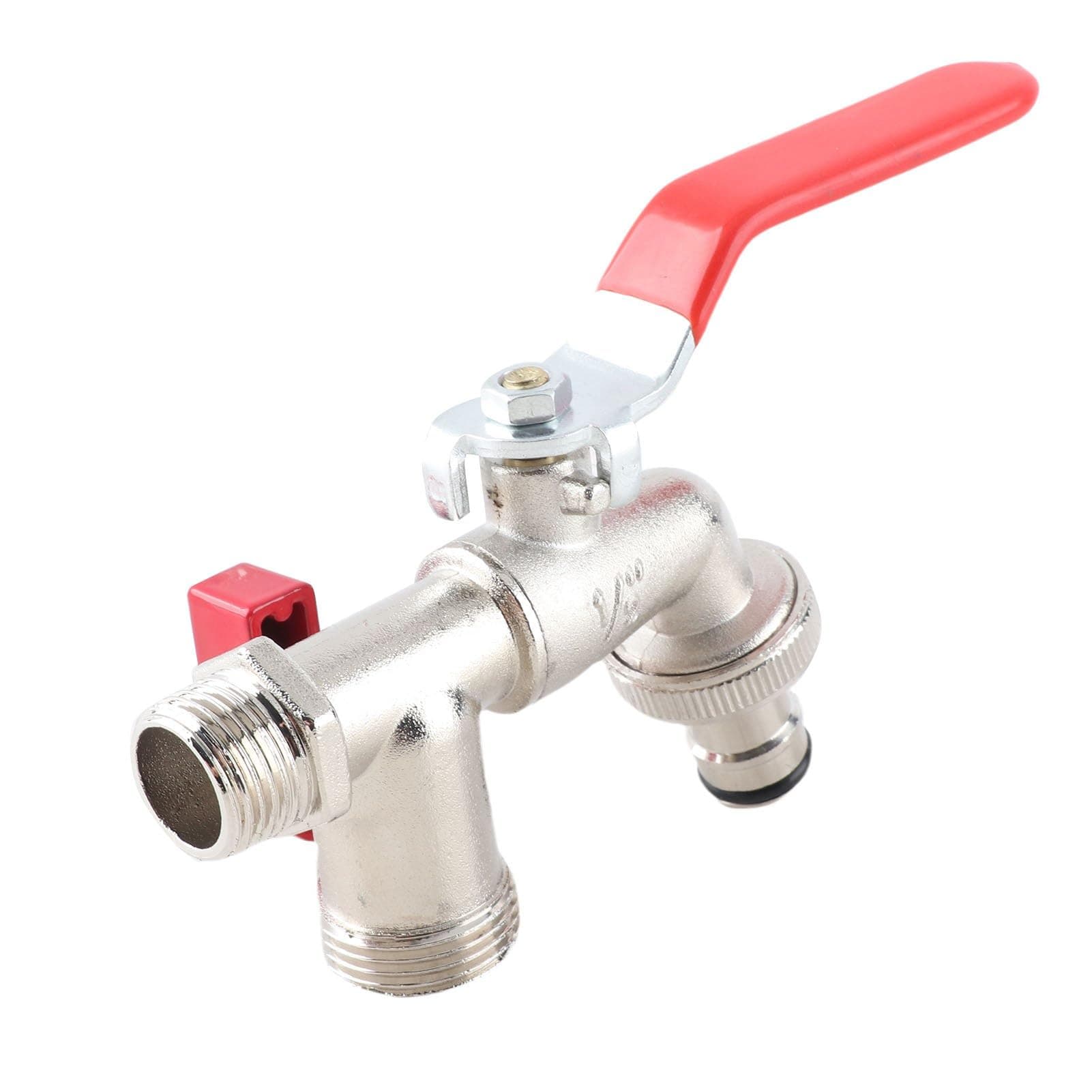 Walfront Brass Water Tap Double Valve (1/2in Thread, 1.6Mpa)