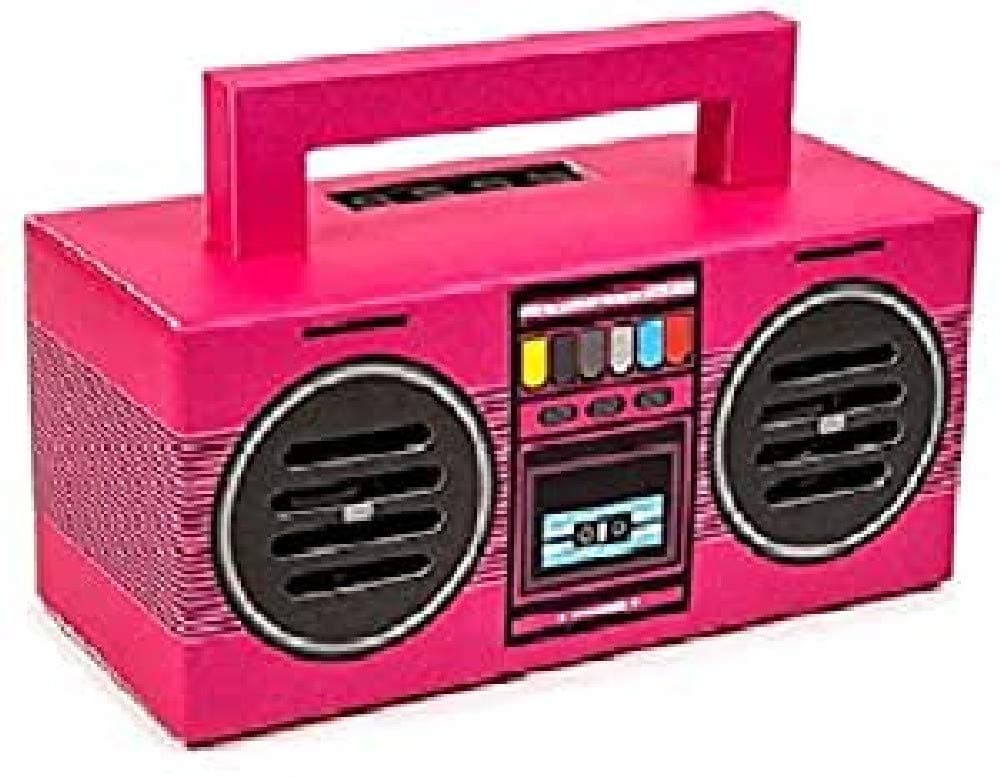 Kooltech015733 Bluetooth Speaker, Casette Radio Design, Pink