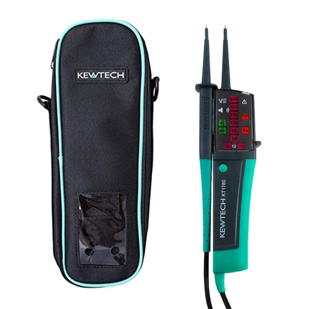 Kewtech Voltage Testing Kit - KT1780 AC/DC Voltage Tester & KEWC1 Soft Case with compartments for KEWPROVE 3 (not included) & accessories.