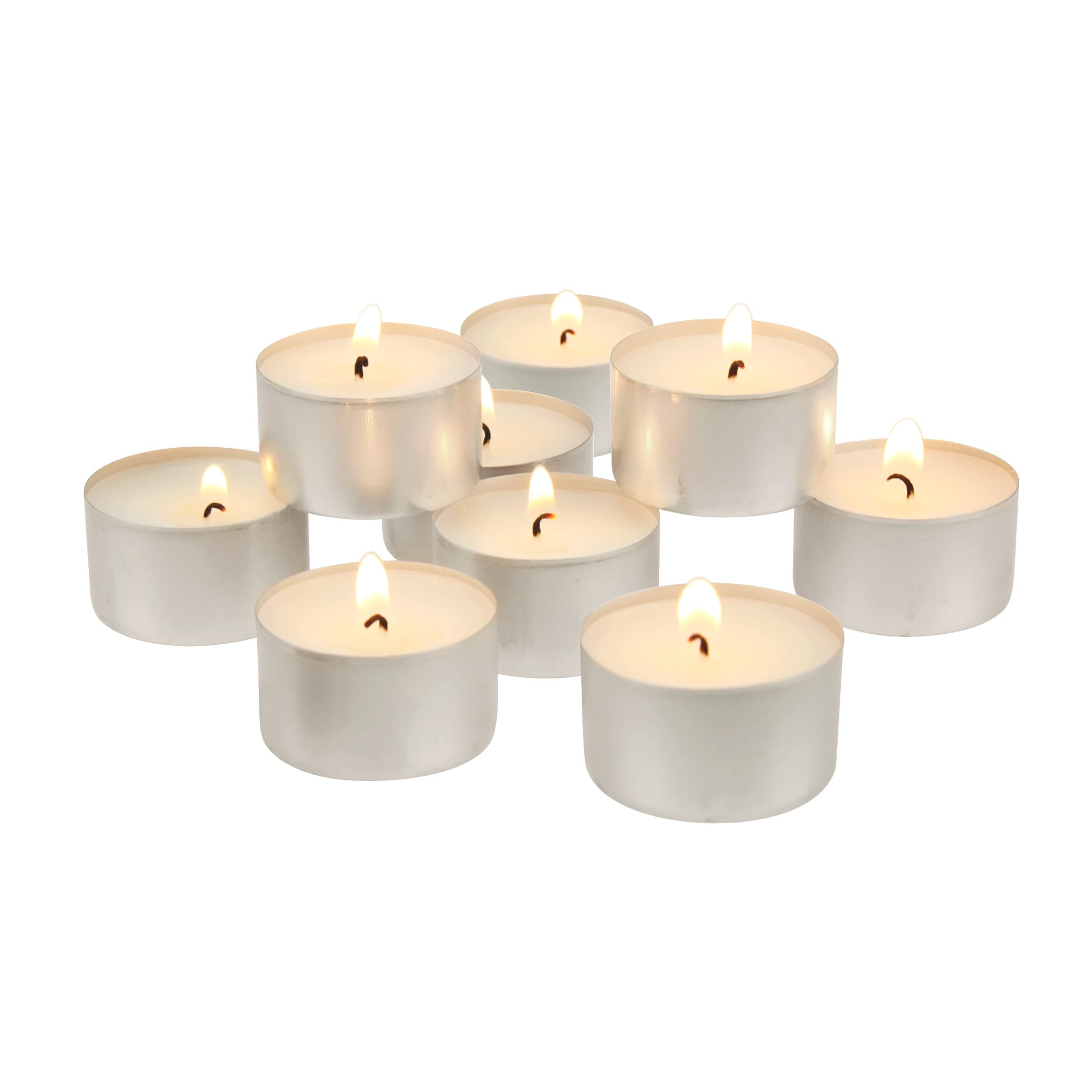 Stonebriar Unscented Long Burning White Tealight Candles, Bulk Pack, 6-7 Hour Burn Time, Smokeless Tealights for Parties, Weddings, Home, 100 Count