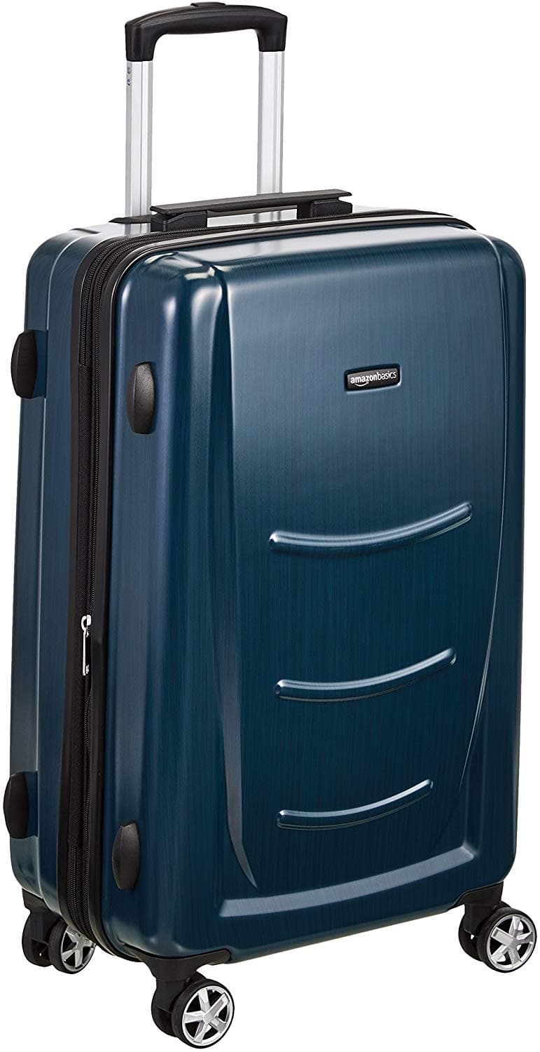 Amazon Basics Hardshell Carry On Spinner - 20 inch (50cm), Material: ABS+ Polycarbonate, Navy Blue