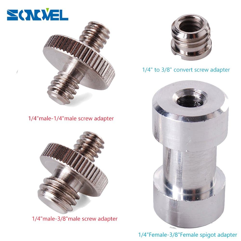 SONOVEL 1/4" 3/8" Metal Threaded Tripod Mount Screw Convert Adapter Spigot for DSLR Camera,Tripod,Shoulder Rig,Light Stand,Camera Cage