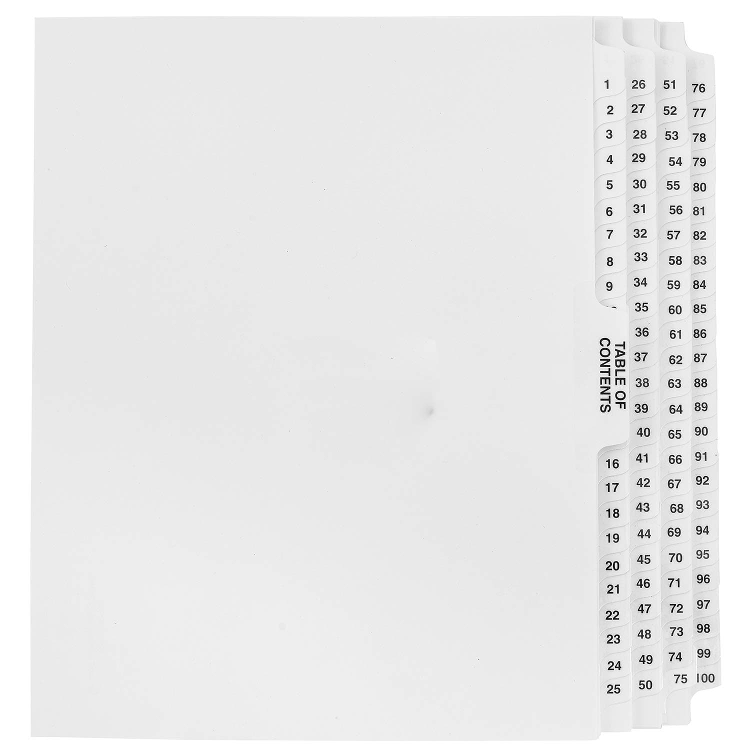 Exhibitindexes® Side Collated Exhibit Tabs 1-100 - AVE Style Bold Tabs - Side Collated Exhibit Tabs Made in The USA | Letter Size - 1-100 - Sets