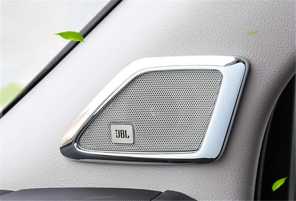 ABS Car Inner A Pillar Audio Speaker Decorative Cover Trim for Toyota Prado FJ150 2018 2pcs (Shiny Silver)