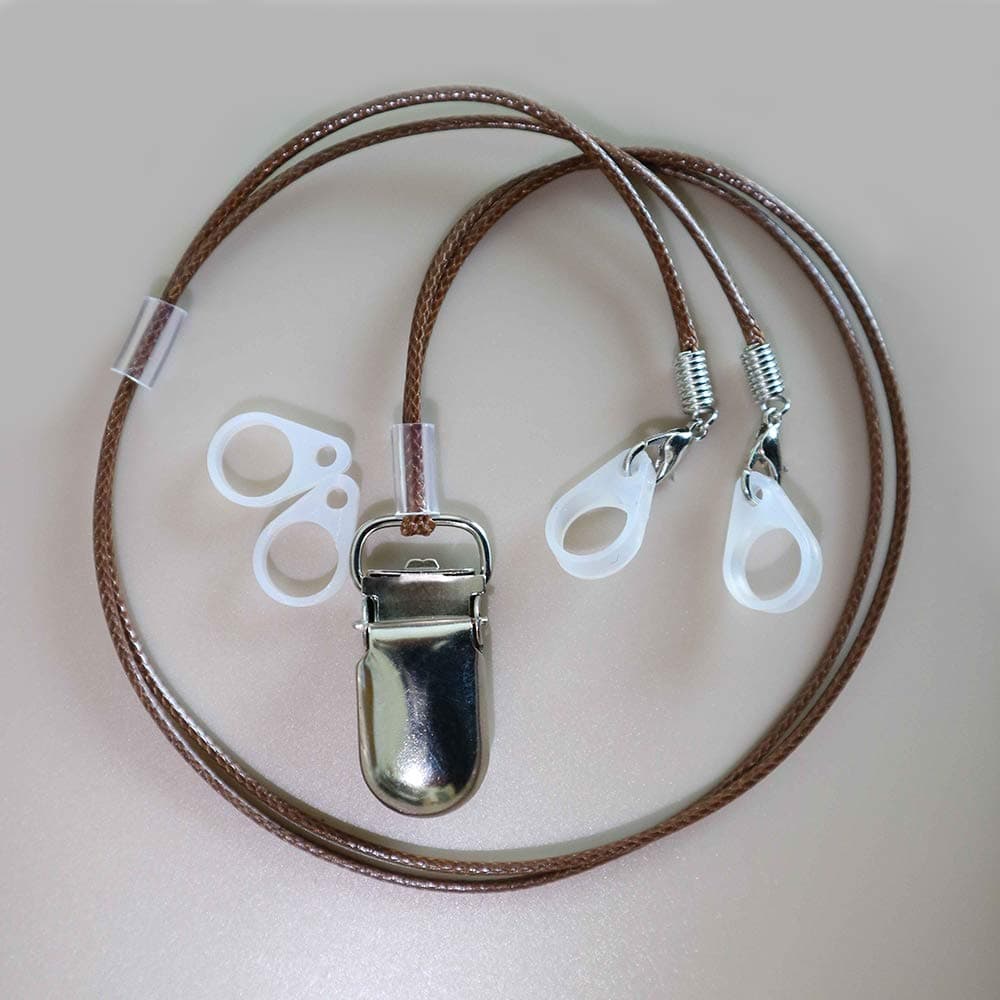 BTE Hearing Aids Clips Safty Protection Accessory w/Metal Clip (Brown)
