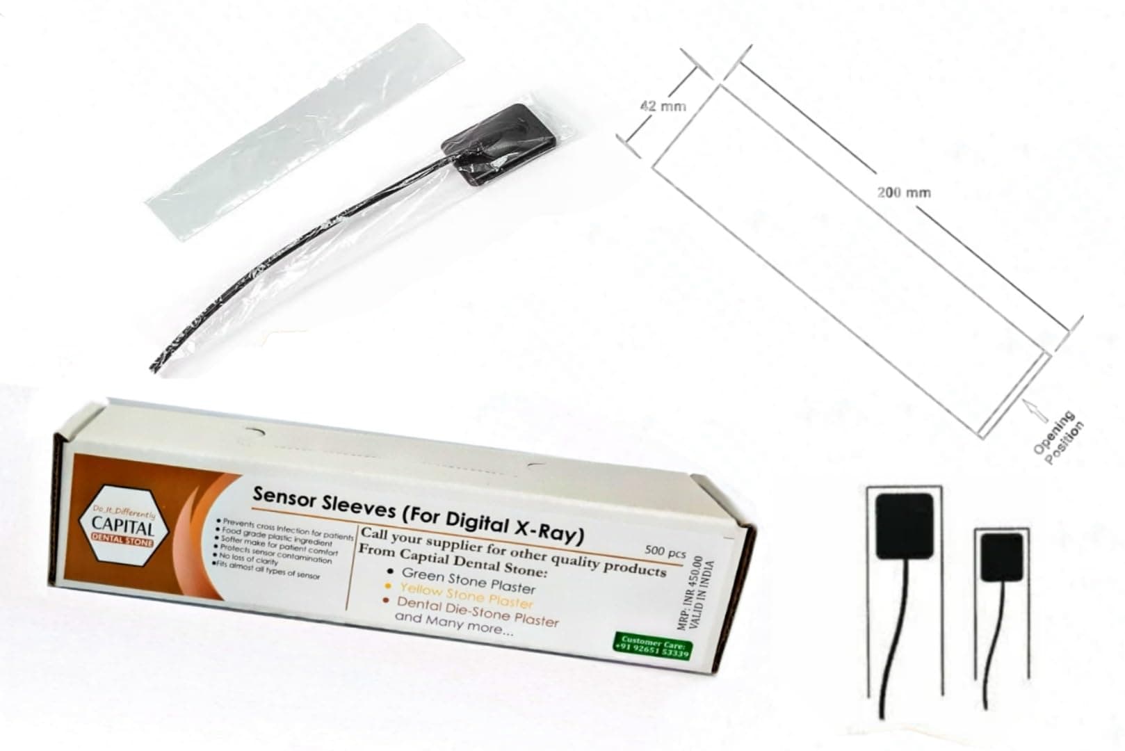 Dental RVG Sensor Sleeves, X-ray Sensor Protective Films, Fits to All Sensors