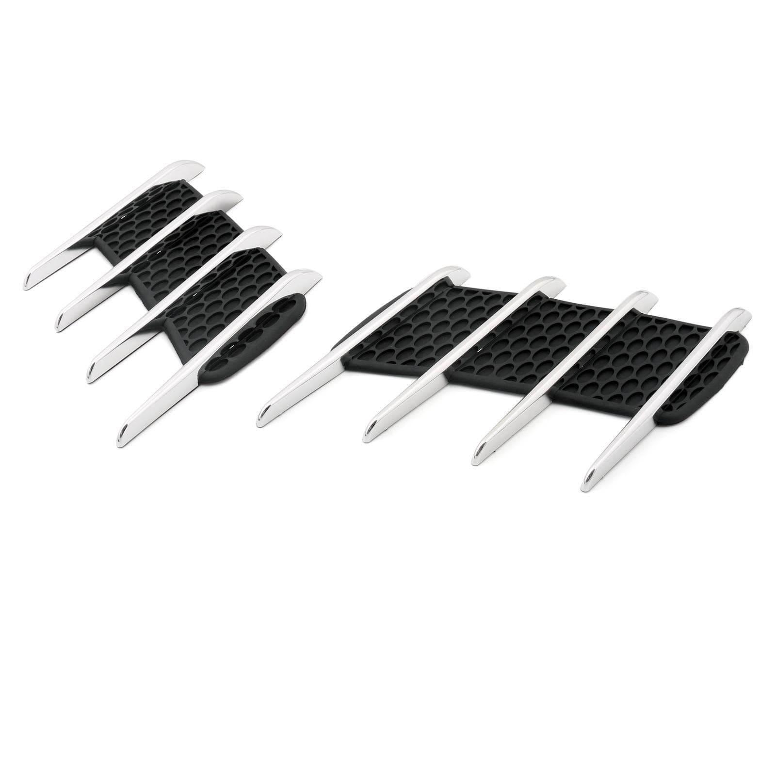 RoY Imaging Car Decorative Racing Side Vent 4 Chrome Air Flow Fender Decoration Stickers for Mercedes Benz (Set of 2)