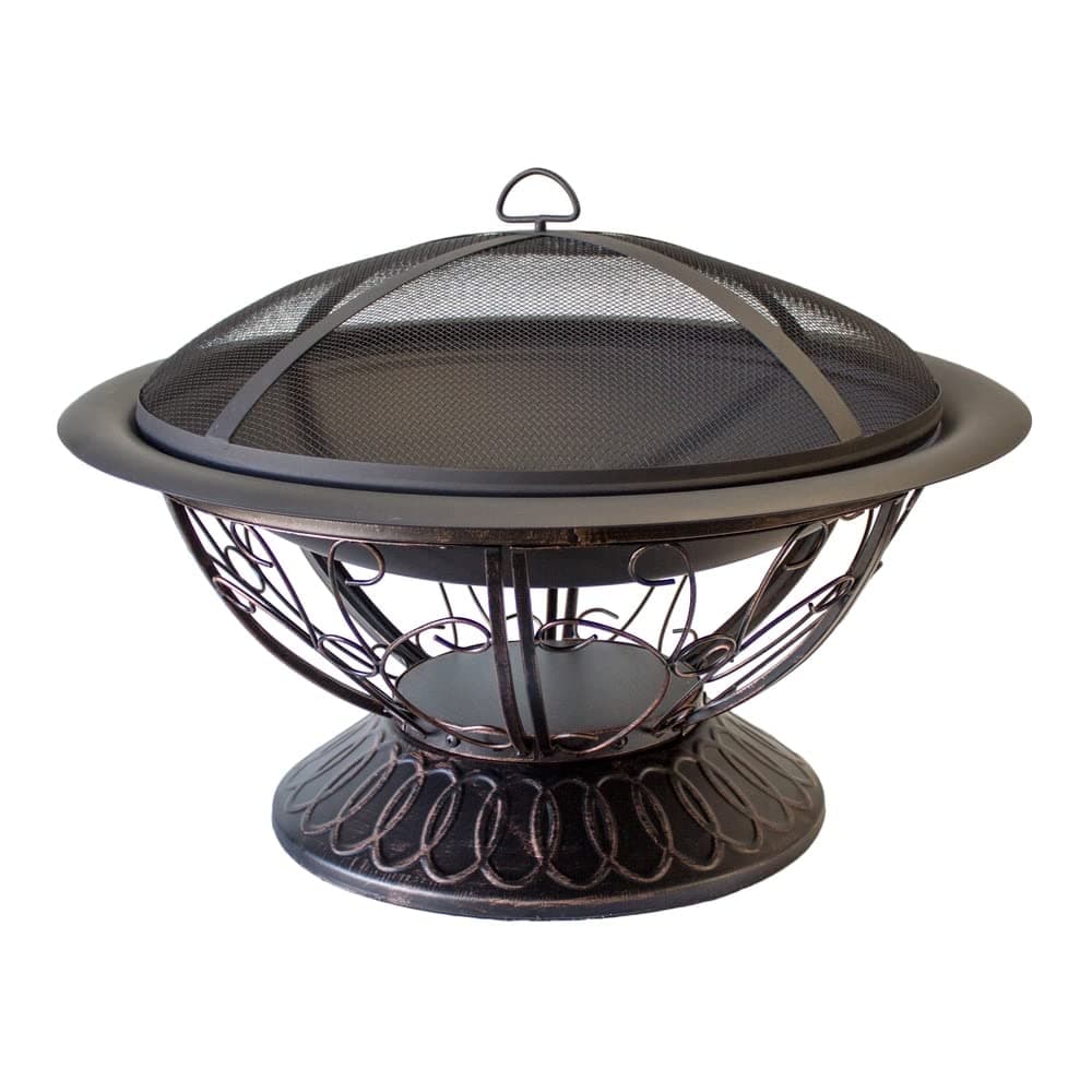HilandAZ Patio Heaters Fire Pit with Scroll Design, Wood Burning