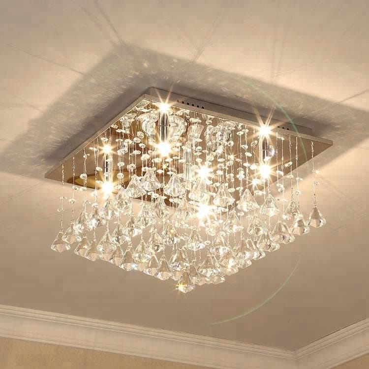 BB 30cm Two Colour Chandeliers LED Celining Pendant Light Square Shape Fixture for Hall, Bedroom, Living Room (Glass)
