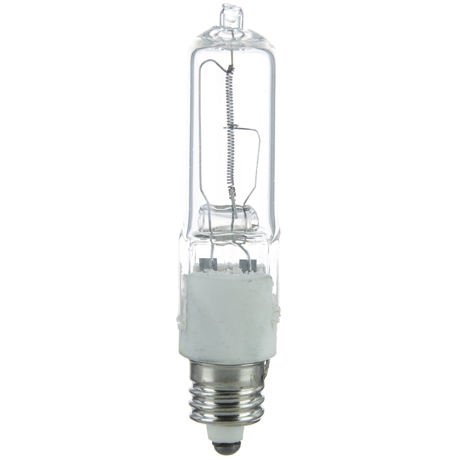 Sunlite 03085-SU Q75/CL/MC 75W Halogen Single Ended T4 Mini Candelabra Base (E11) Light Bulb, 1050 Lumens, Dimmable, 2000 Hour Life, 100 CRI, Clear 1 Pack 3200K - Cool White
