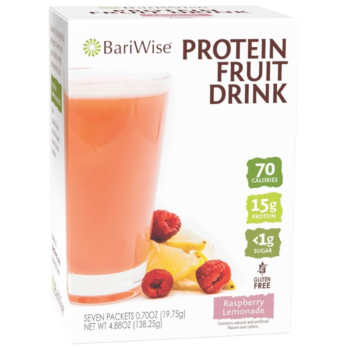 BariWise Protein Fruit Drink, Raspberry Lemonade, Low Sugar, Gluten Free, Ket...