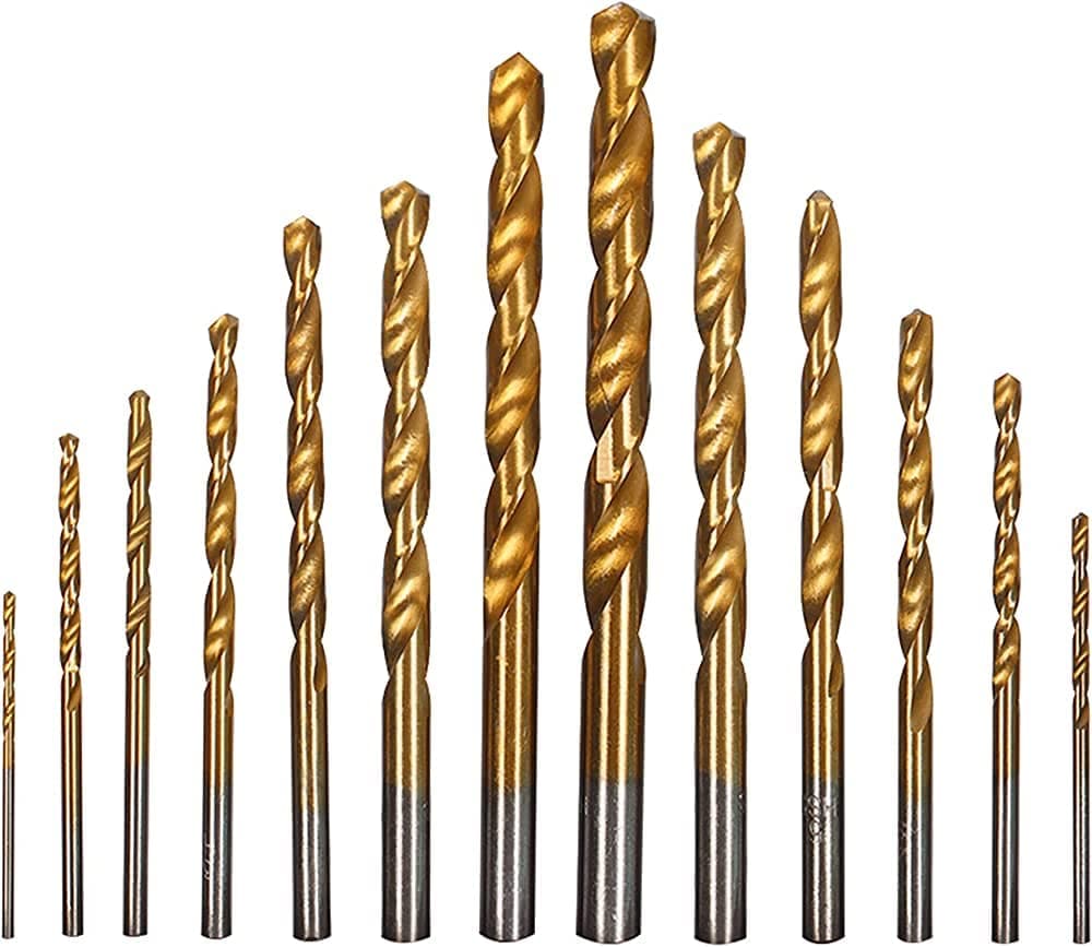 HSS TITANIUM COATED TWIST DRILL BITS DIN-338 TYPE N FOR MILD STEEL SIZE 1MM MADE IN GERMANY (10, 1 MM)