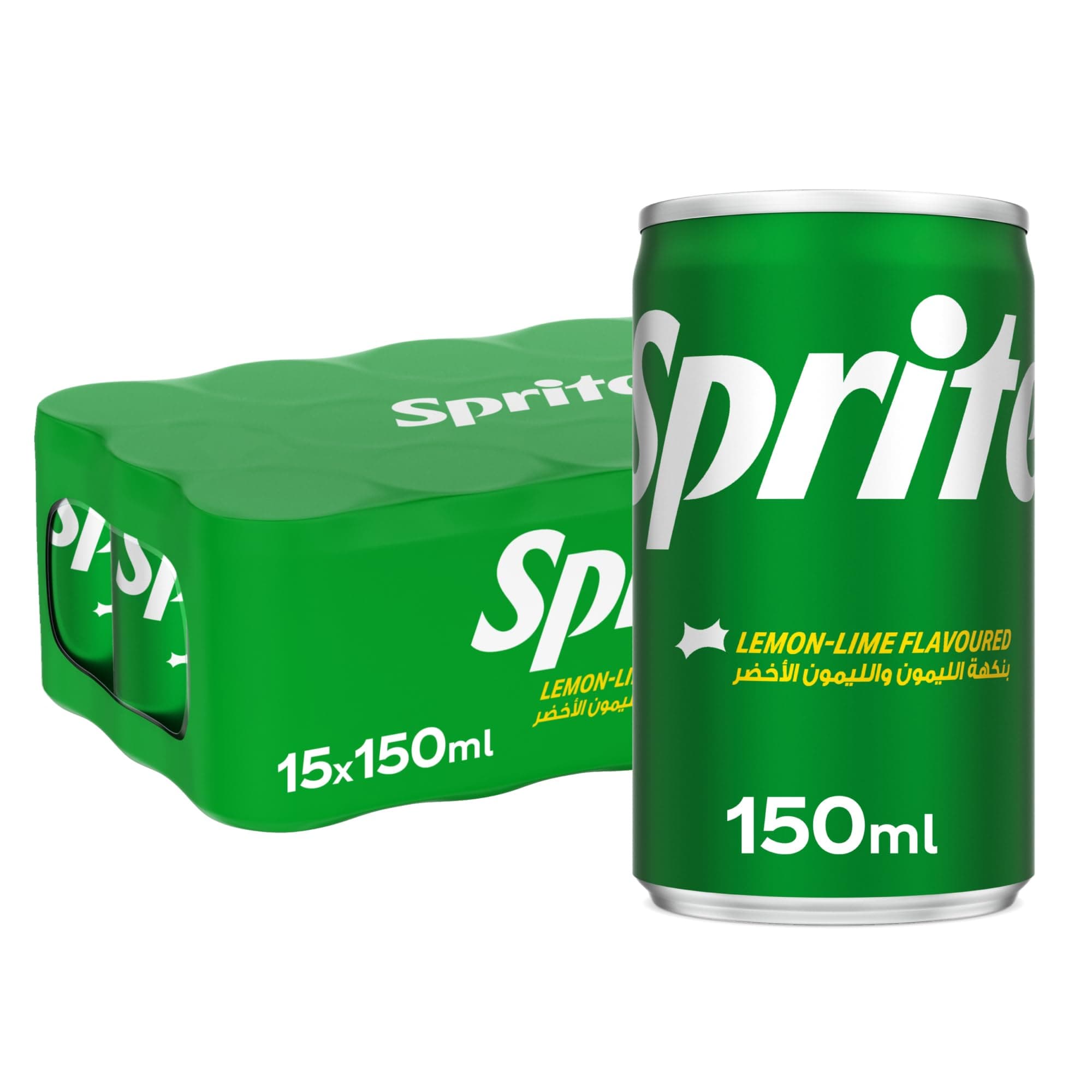 SPRITE Regular, Lemon Lime Flavored, Carbonated Soft Drink, Can 150mL, Pack of 15