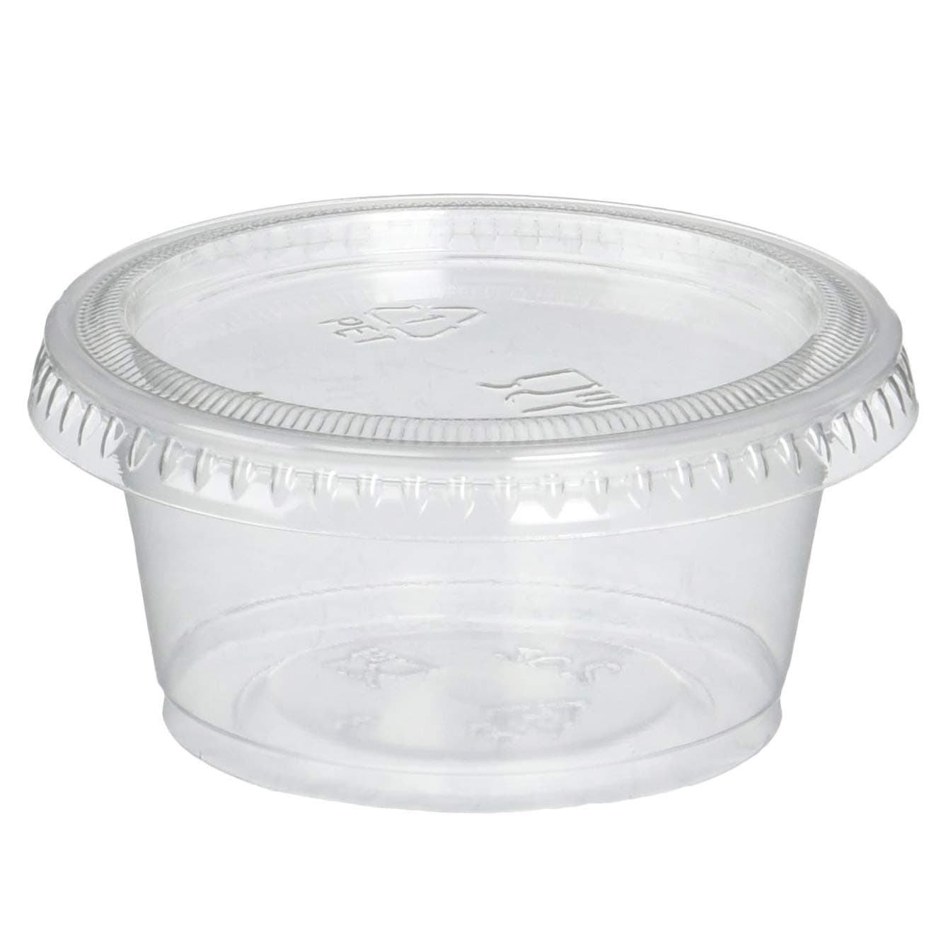 Plastic Disposable Portion Souffle Cup with Lids, 100 Count (Pack of 1), White, 0.01 gallons