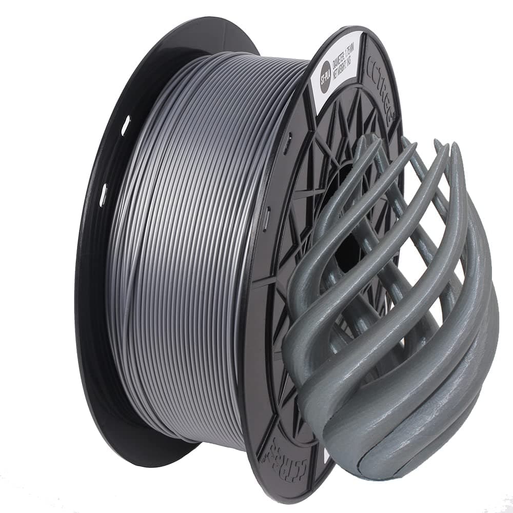 CCTREE ST-PLA Plus(PLA+) Filament 1.75mm, PLA PRO Professional Toughness&High Rigidity Filament for 3D Printing, Accuracy +/- 0.03mm, 1 kg Spool(2.2lbs) Fits for Most FDM 3D Printers, Silver