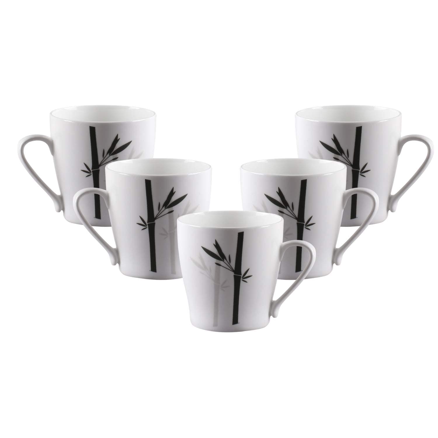 Clay Craft Master Fine Ceramic Floral Printed Coffee/Tea Mug Set of 6 - 180 ml each