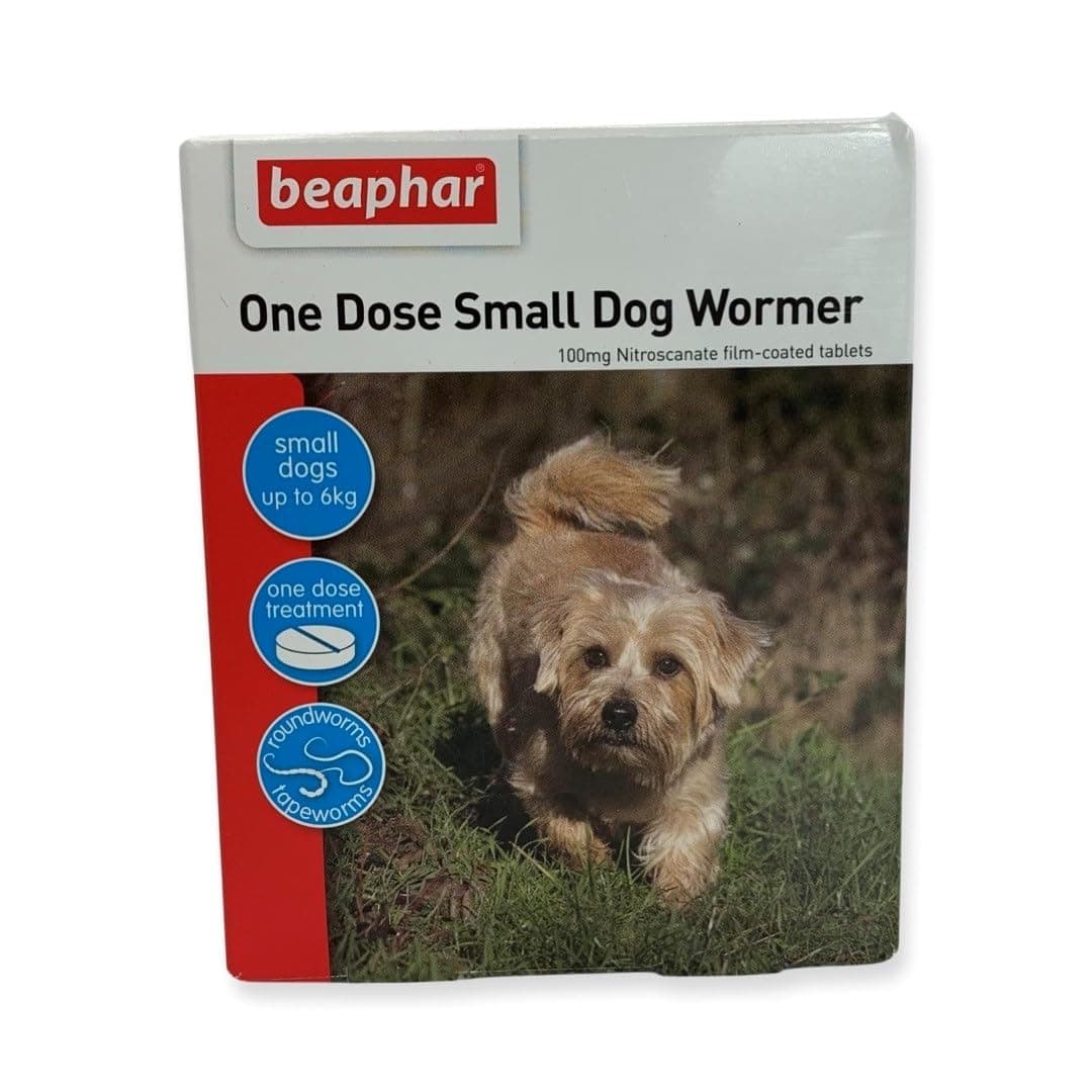 Beaphar One Dose Wormer Small Medium and Large Dogs Dog Worming Tablets (Small Dogs under 6kg)
