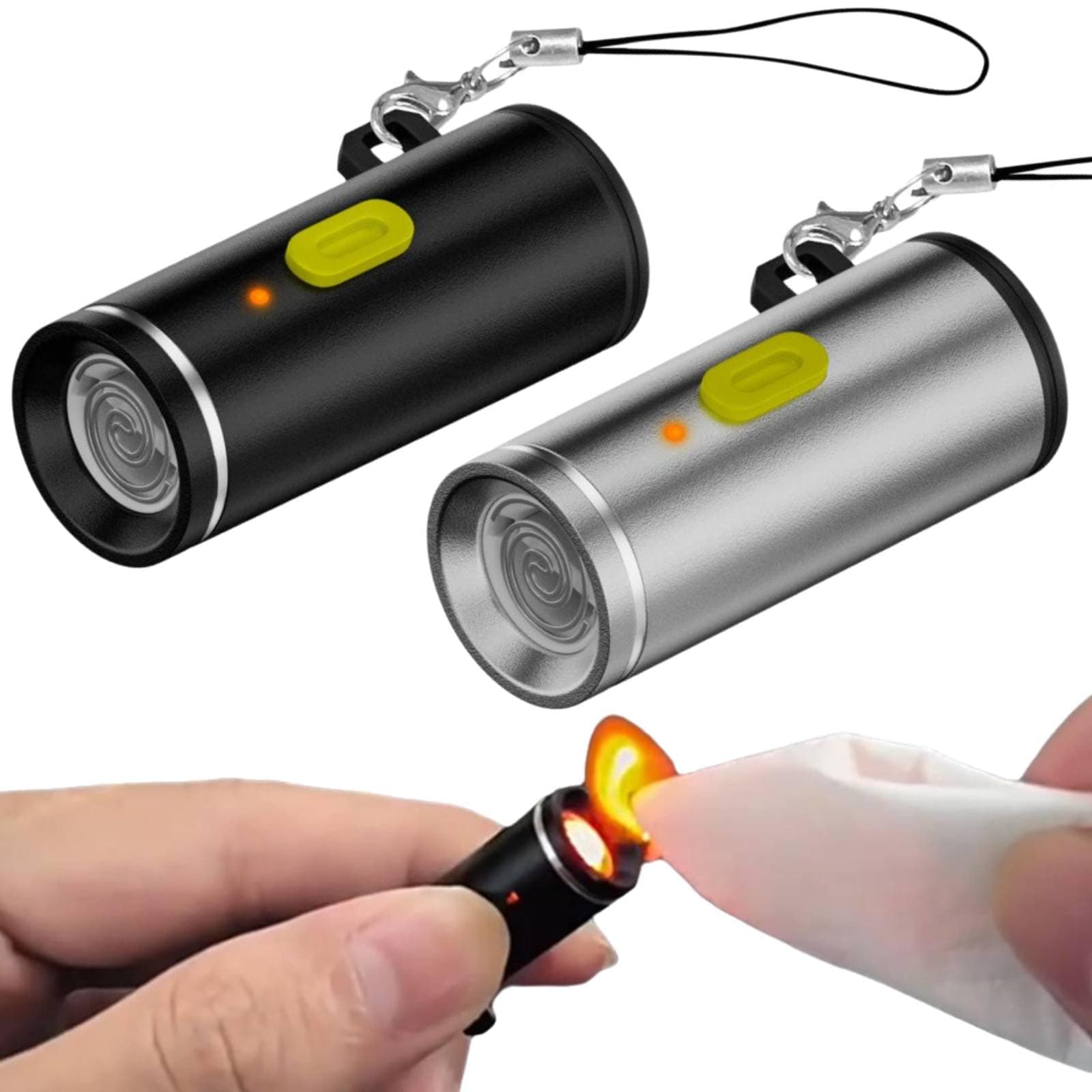 USB-C Electric Lighter, 2Pcs Mini Lighter, Windproof Waterproof Flameless Lighter,Type C Mini Portable Electric Lighter for USB Type C Device Chargers, Power Banks (2Pcs -Mix)