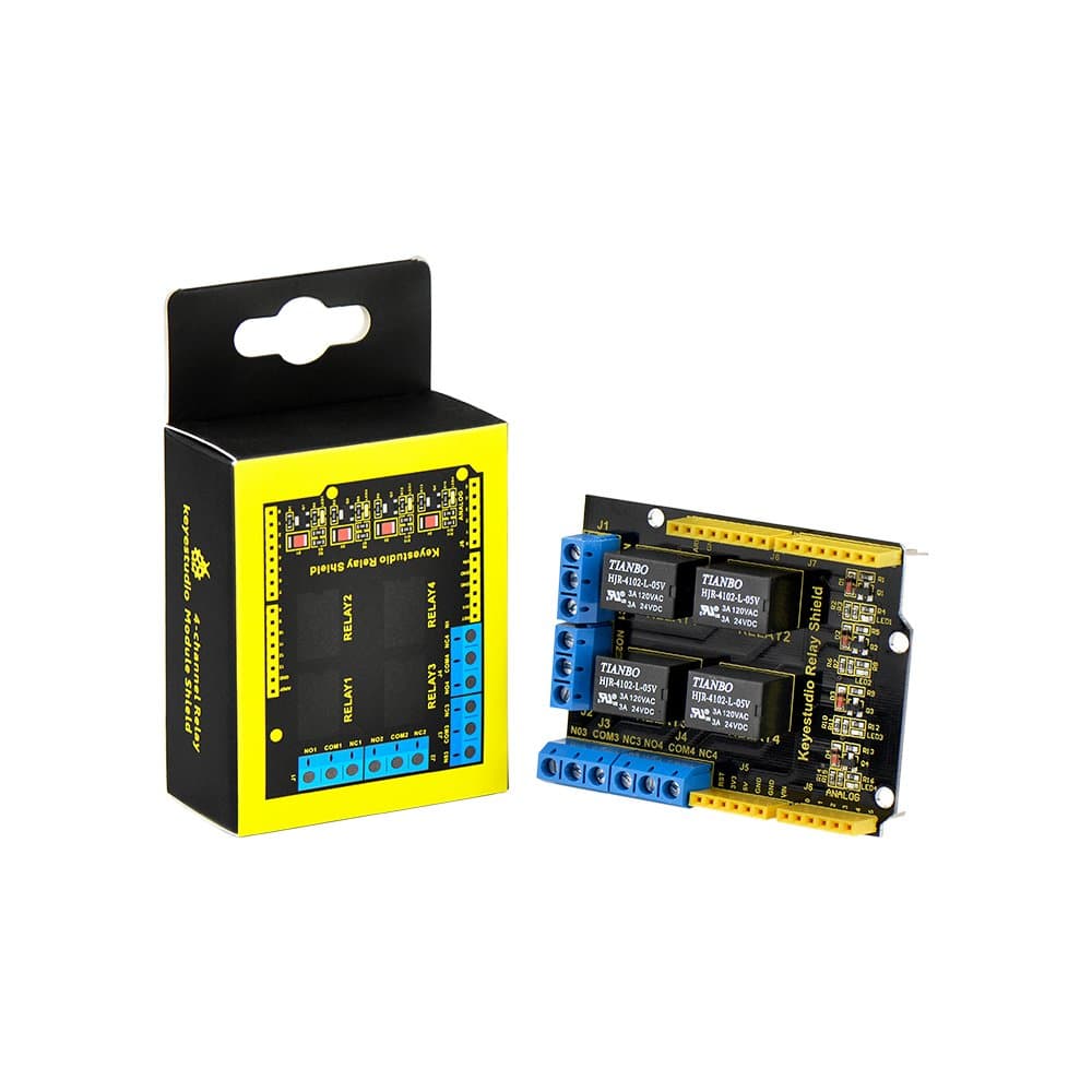 4 Channel Relay Shield 5V for Arduino Controller R3 ARM PIC AVR STM32 Raspberry Pi HIGH Level Trigger Relay Module Expansion Board