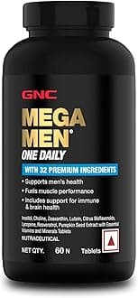 Mega Men One Daily Multivitamin | 60 Tablets | 32 Premium Ingredients | Promotes Men's Well-Being | Supports Muscle Function | Boosts Immunity | Improves Memory & Focus | Formulated In USA