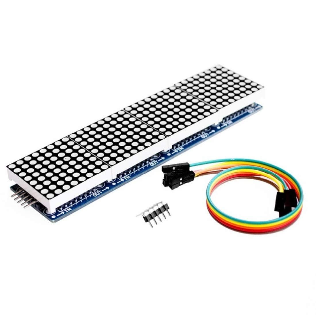 Techtonics MAX7219 Dot Led Matrix Module 4 In 1 Display with 5P Line Module