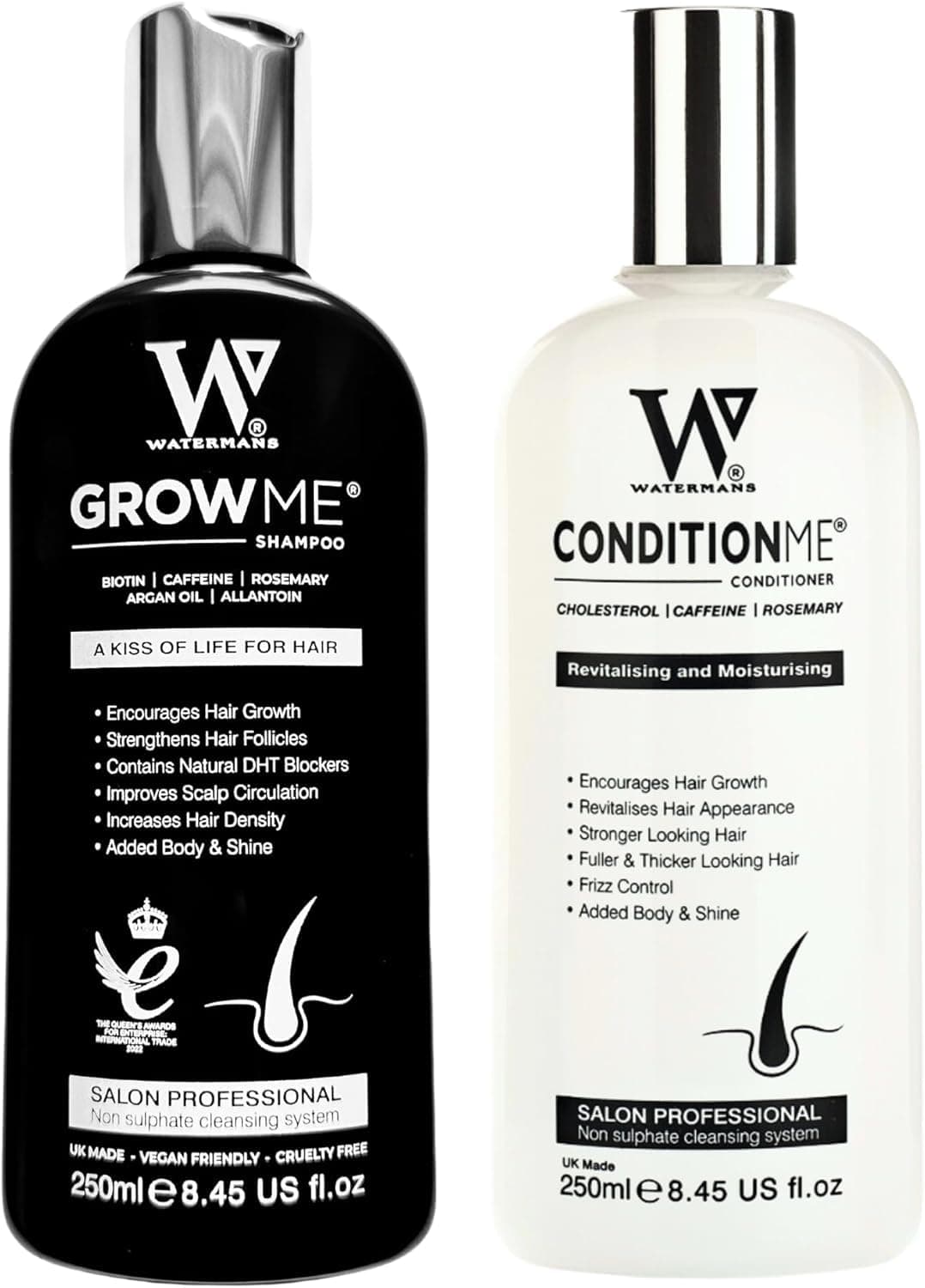 Growth Shampoo and Conditioner Routine Set for Anti-Thinning, Biotin DHT Blocker Women & Men Color-Safe Shampoo for Hair Loss & Hair Wellness