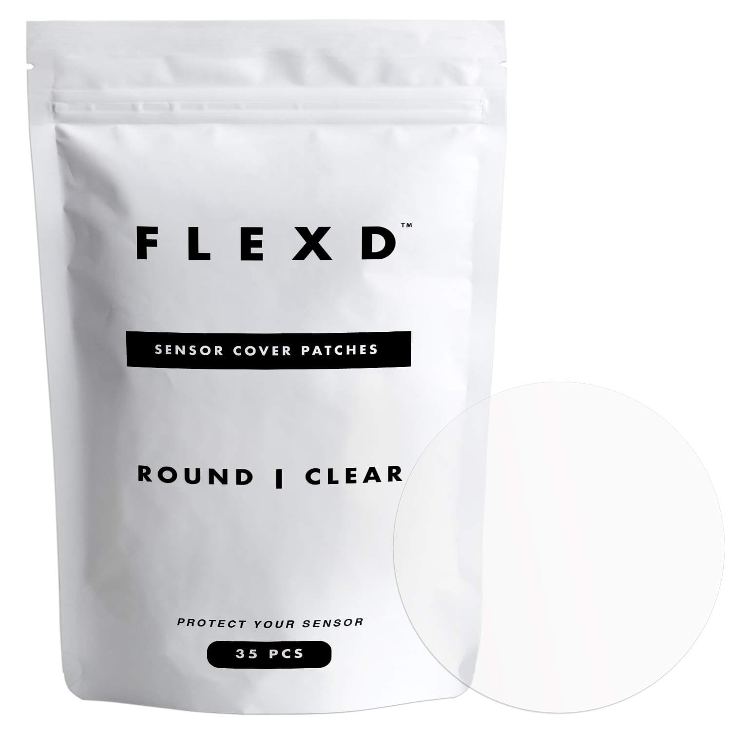 Flexd - Libre 3 Covers Waterproof, Freestyle Adhesive Patches (Pack of 35) Clear Transparent